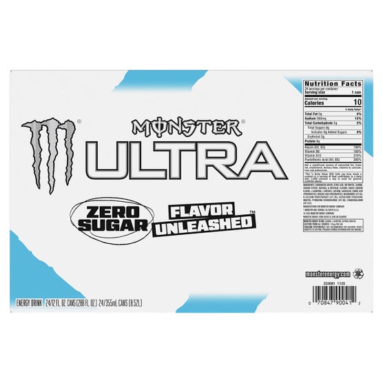 Monster Energy Drink, Zero Ultra, 12 fl oz, 24-count | Costco