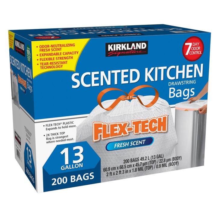 Kirkland Signature Flex-Tech 13-Gallon Scented Kitchen Trash Bags