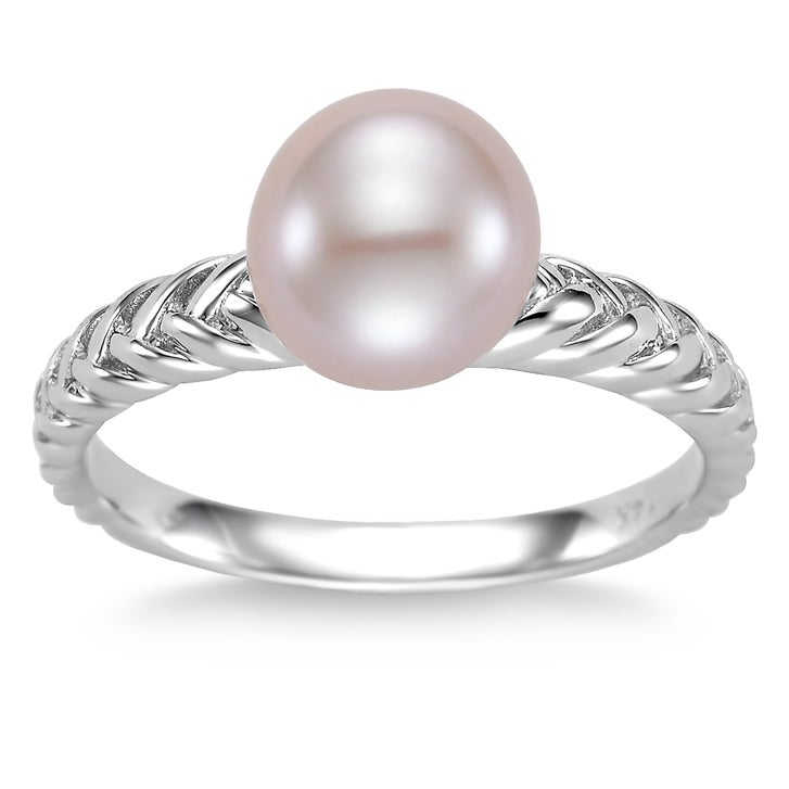 Freshwater Cultured 8-8.5mm Pink Pearl 14kt White Gold Ring | Costco