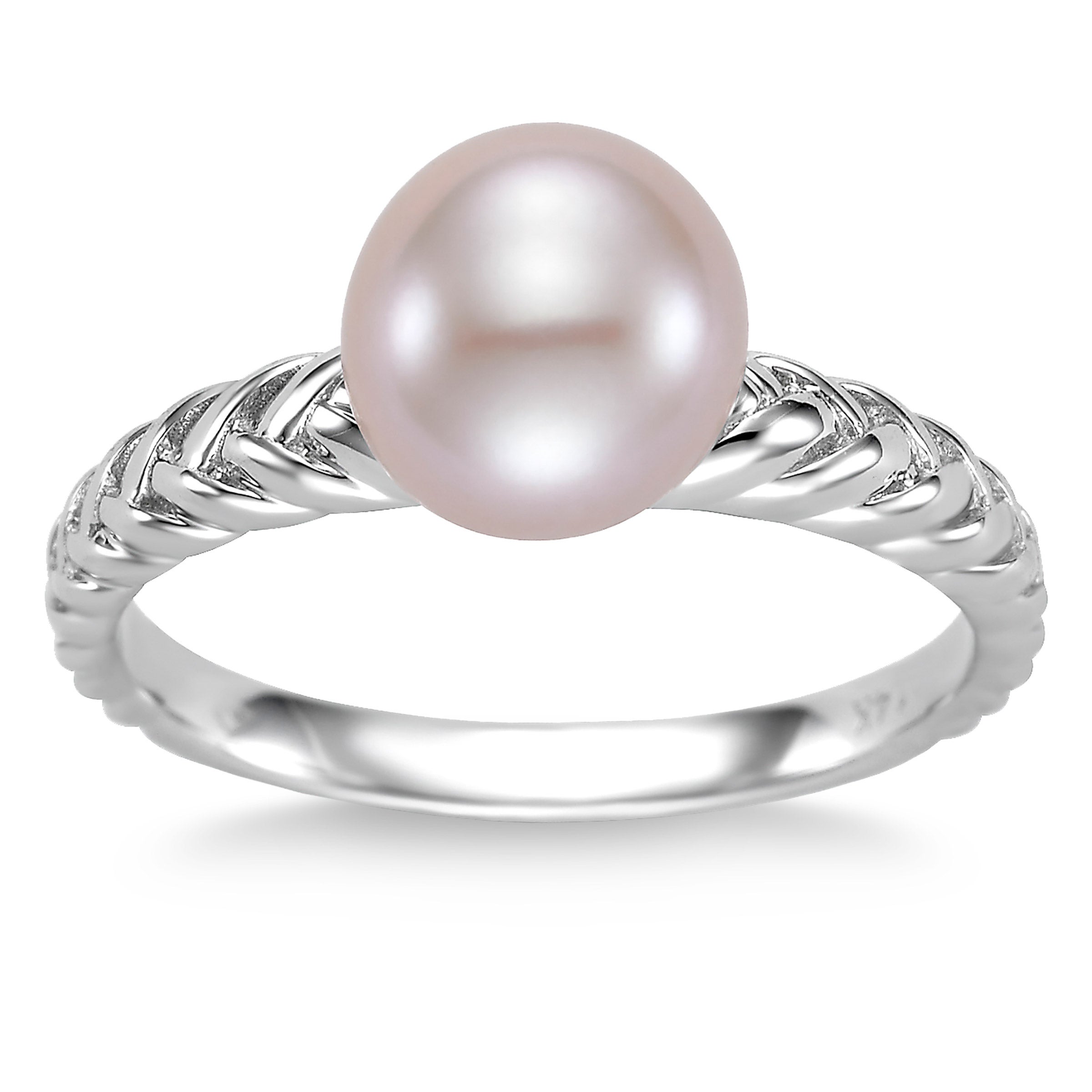 Freshwater Cultured 8-8.5mm Pink Pearl 14kt White Gold Ring | Costco