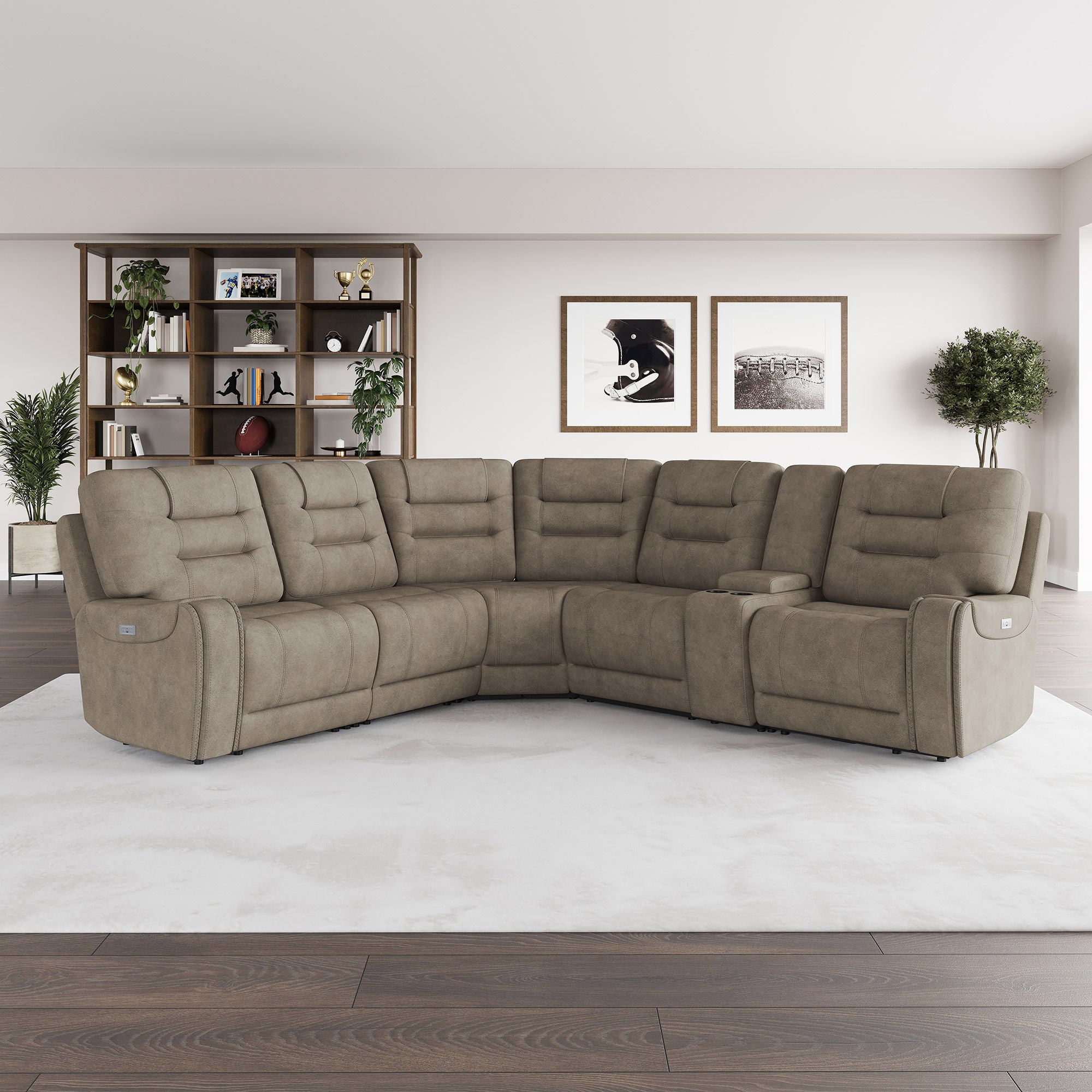 Barcalounger Carmelo Fabric Power Reclining Sectional with Power