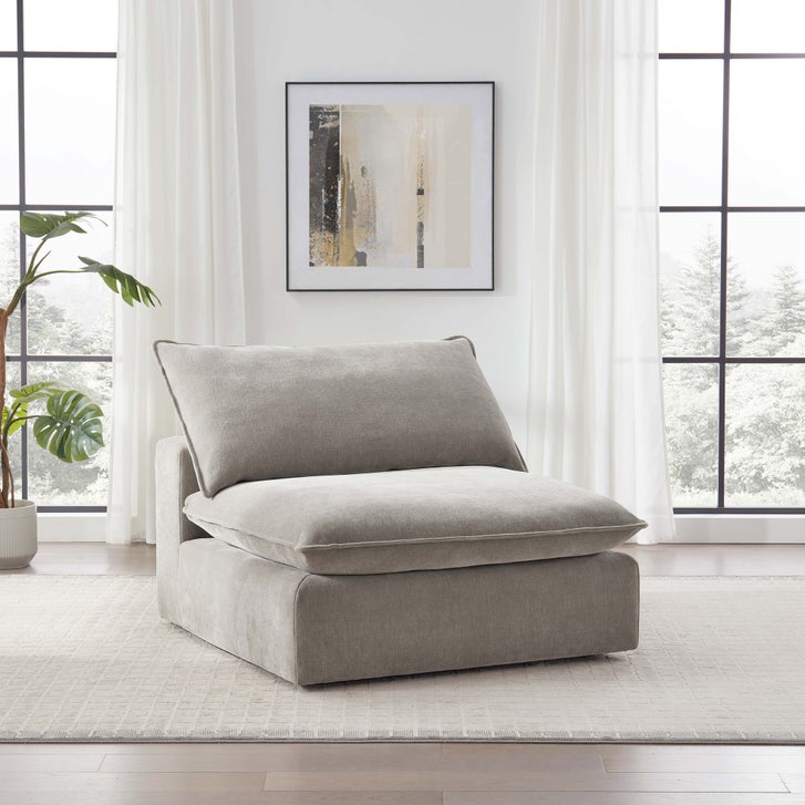 Sereen Fabric Armless Chair, Taupe | Costco