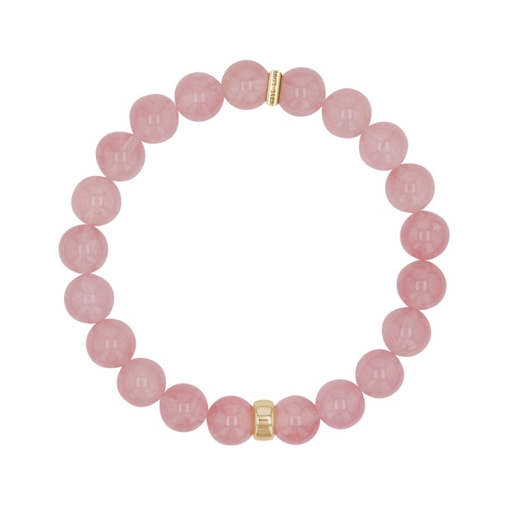 Sheryl Lowe Rose Quartz Bracelet with Smooth Rondelle Accent Bead