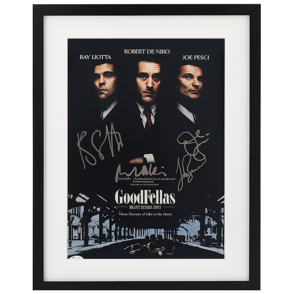 Joe Pesci, Ray Liotta, and Lorraine Bracco Autographed Goodfellas