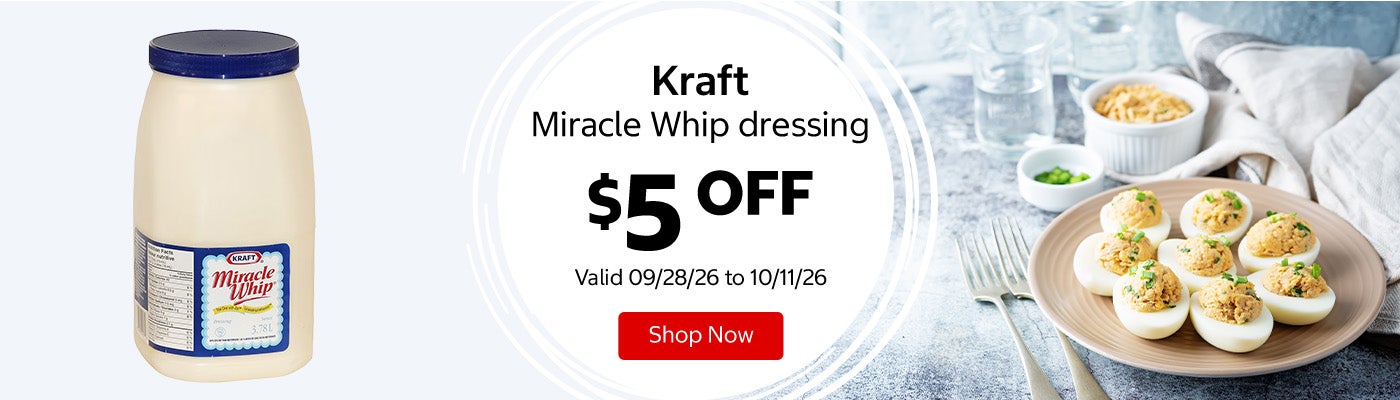 Kraft Miracle Whip dressing $5 OFF Valid 09/28/26 to 10/11/26 Shop Now 