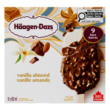 Häagen-Dazs Almond Vanilla Ice Cream Bars, 9 x 88 mL