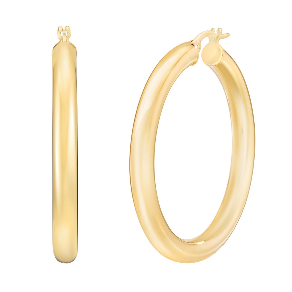 18kt Yellow Gold High Polish Hoop Earrings | Costco