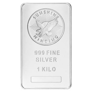 1 Kilogram Silver Bar Sunshine Minting