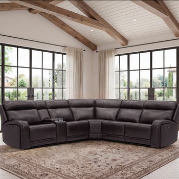 Gilman Creek 6-piece Top-grain Leather Power Reclining Sectional