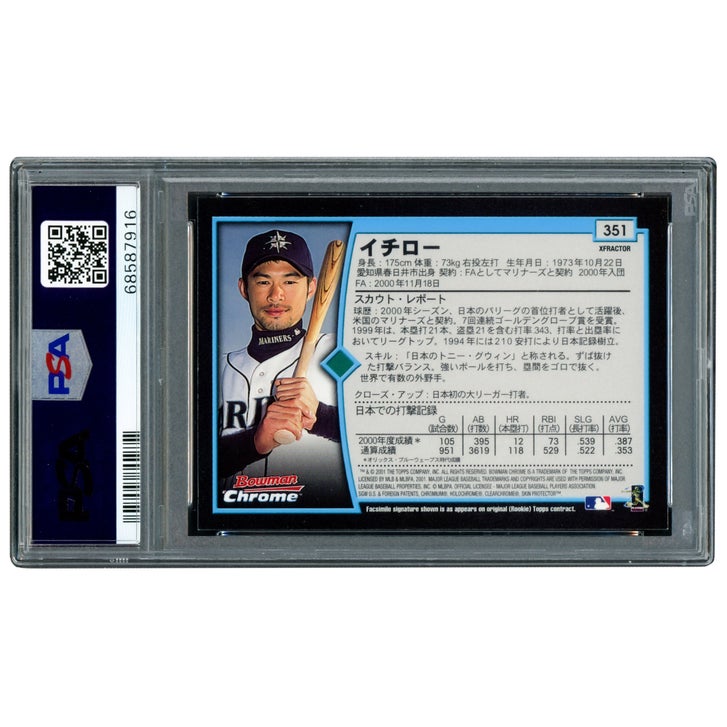 Ichiro Suzuki Autographed 2001 Bowman Chrome XFractor Japanese