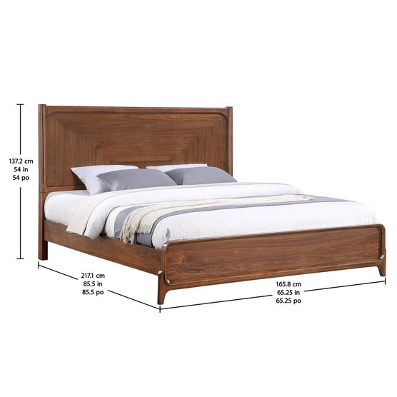 Rockford Panel Bed Frame, Walnut Veneers | Costco
