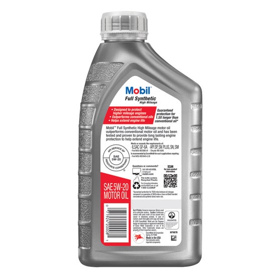Mobil Full Synthetic High Mileage Motor Oil, 1-Quart/6-pack | Costco