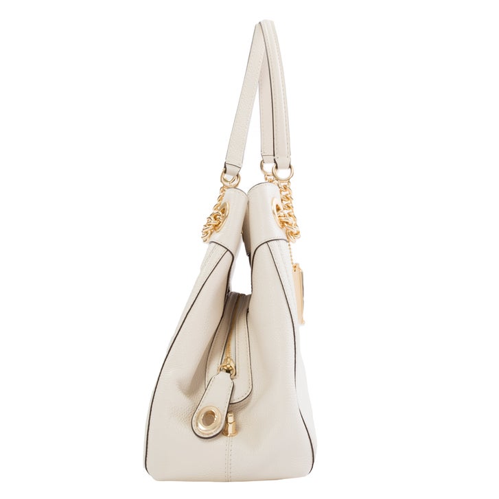 Coach Leather Turnlock Edie Shoulder Bag, Chalk | Costco