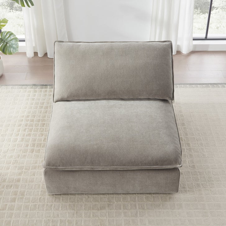 Sereen Fabric Armless Chair, Taupe | Costco