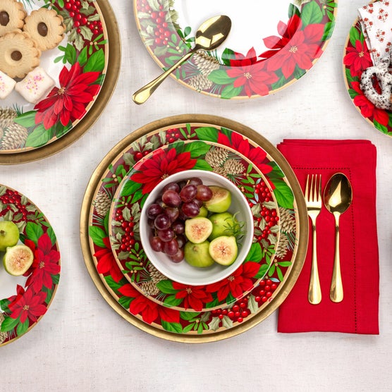 222 Fifth December Blooms 12-piece Dinnerware Set | Costco