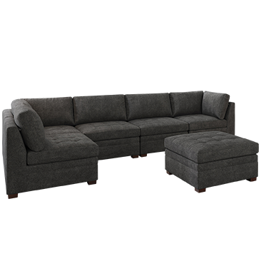 Thomasville Tisdale 6-Piece Modular Sectional with Storage Ottoman