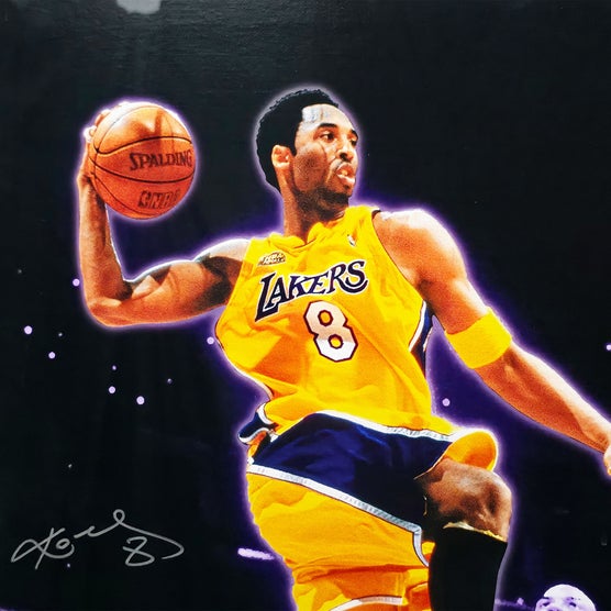 Kobe Bryant Autographed Framed 2001 NBA Finals Canvas #72/108 Los