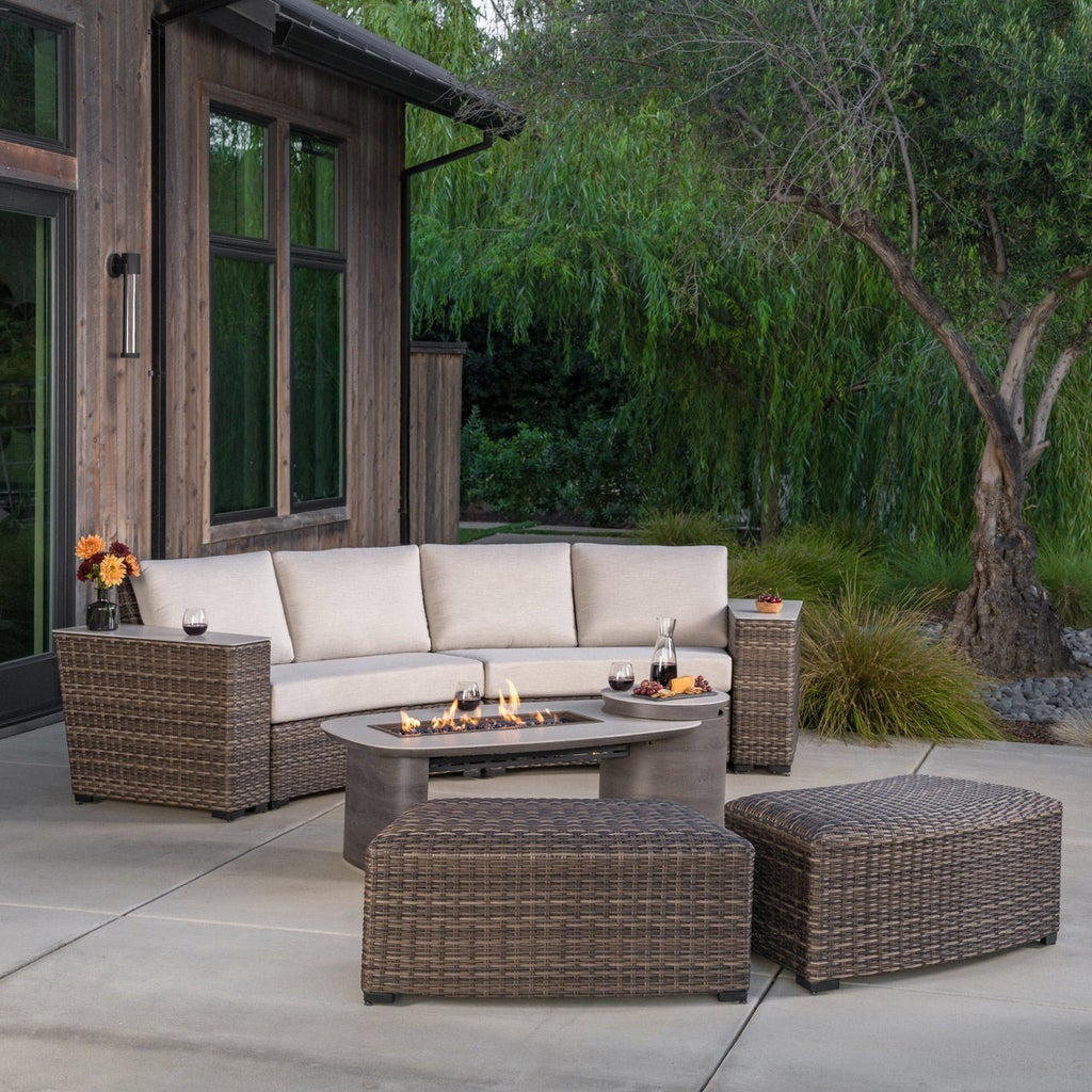 SunVilla Middleton 7-piece Fire Outdoor Patio Sectional Seating