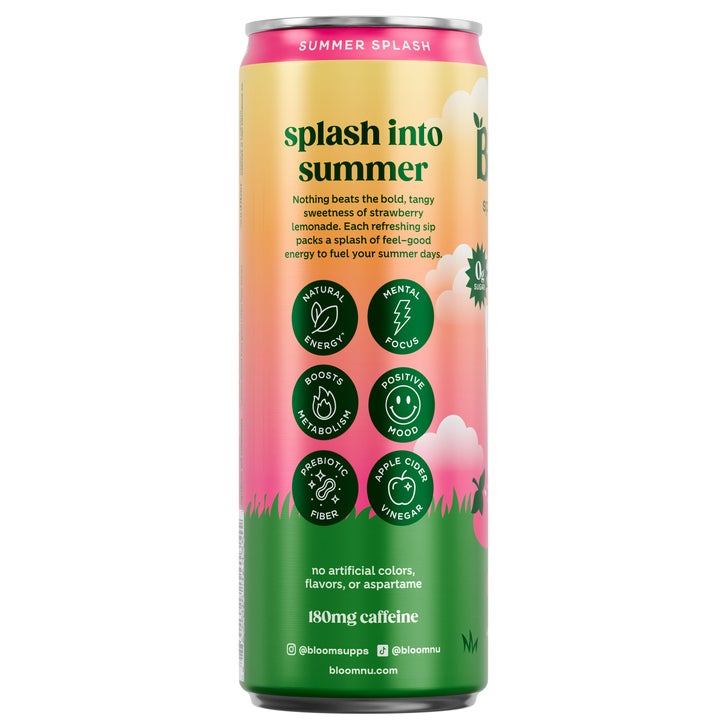 Bloom Sparkling Energy Drink, Summer Splash, 12 fl oz, 12-count