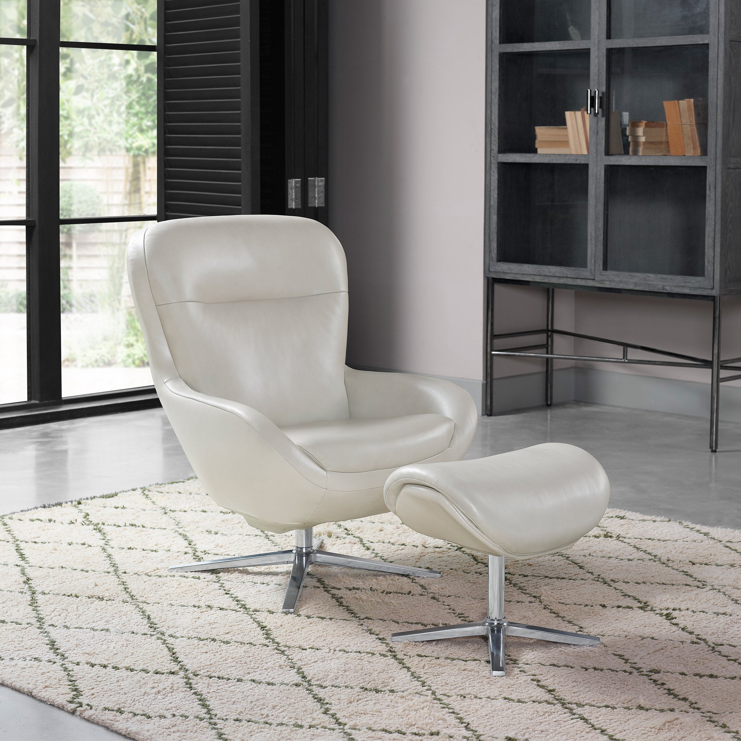 Barcalounger Leather Glider Swivel Chair with Ottoman | Costco