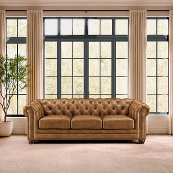 Prospera Home Allington Top Grain Leather Chesterfield Sofa