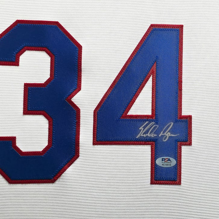 Nolan Ryan Autographed Framed White Nike Texas Rangers Jersey