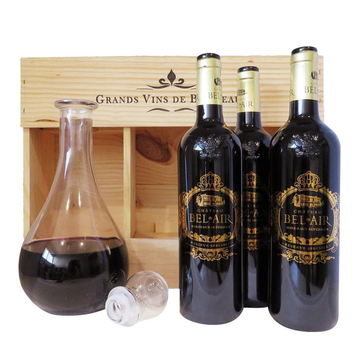 Chateau Bel Air,Three Bordeaux Superieur 2018, and Decanter Set 3