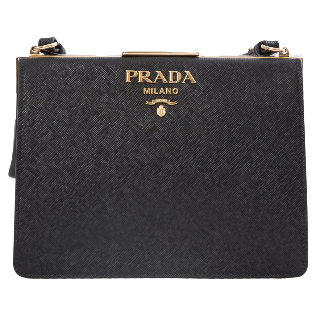 Prada Light Frame Saffiano Leather Bag, Black | Costco