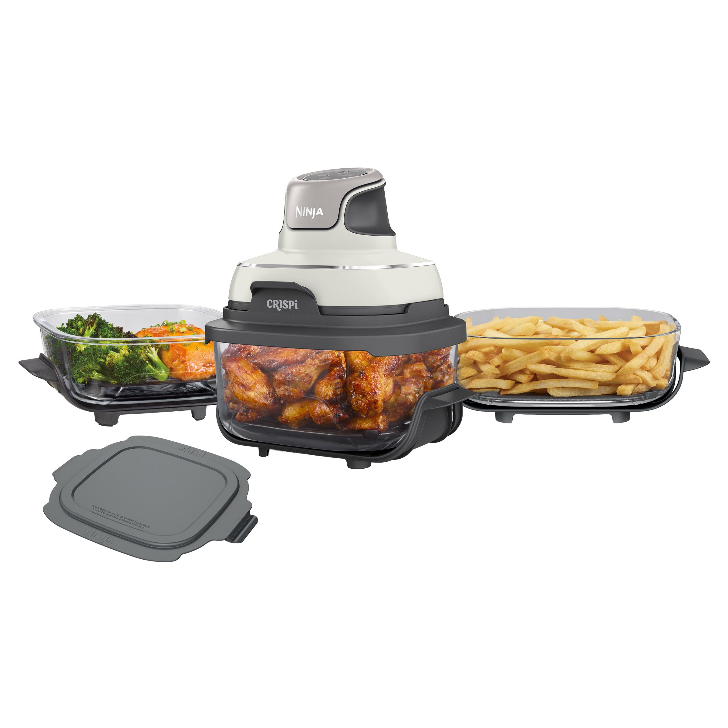 Ninja 公式 Crispi Table Cooker Ninja Crispi 5-in-1 Portable Glass Air Fry Cooking System, 3