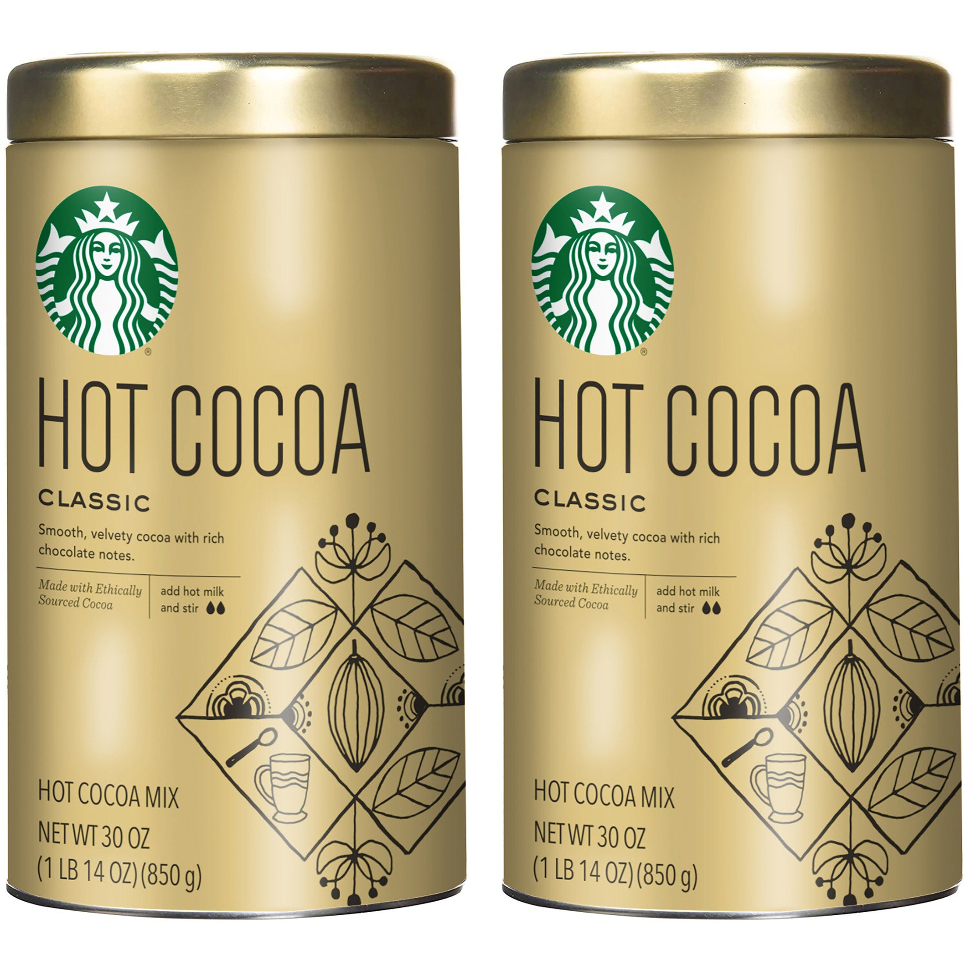 Starbucks Classic Hot Cocoa Mix 30 oz, 2-pack | Costco