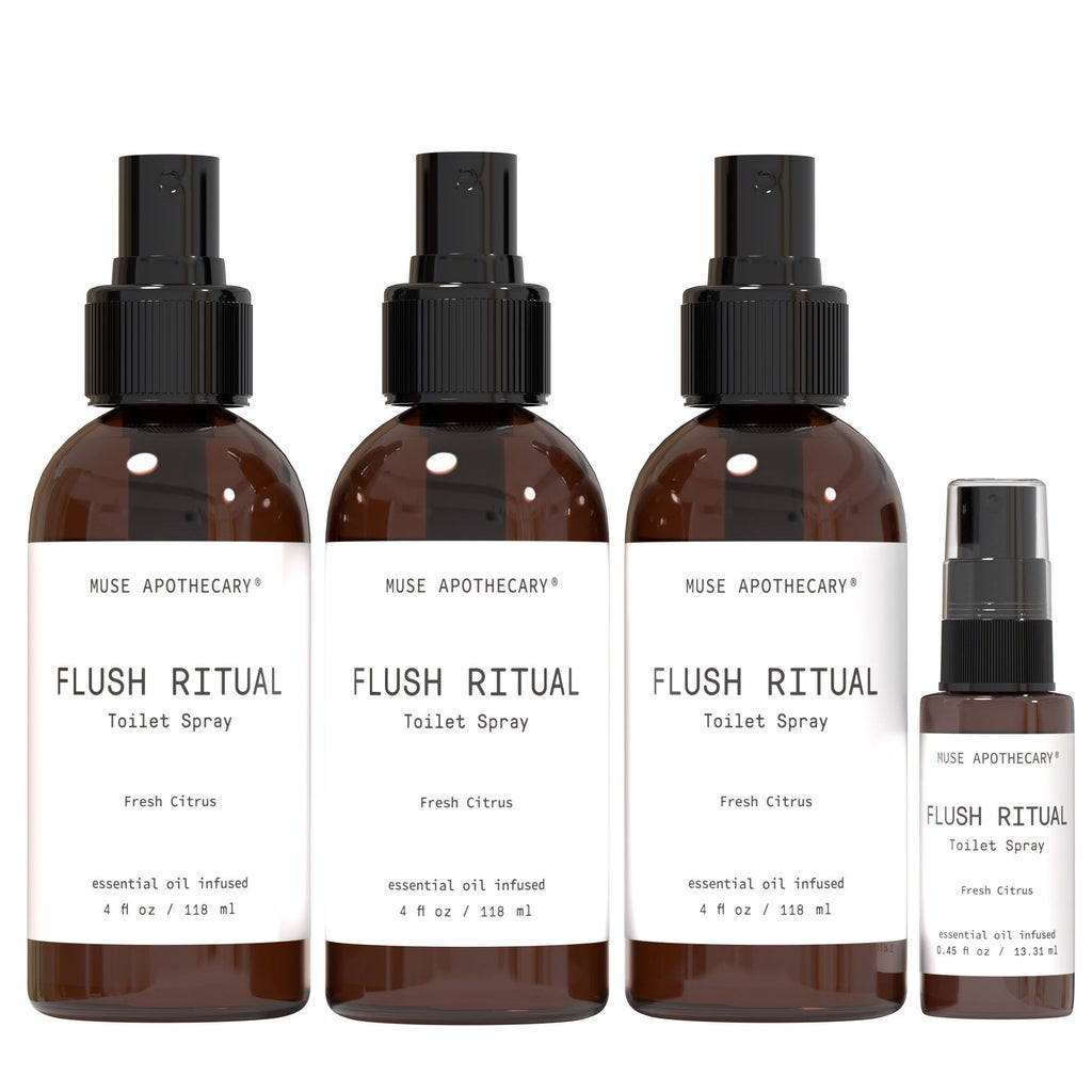 Muse Apothecary Flush Ritual Toilet Spray, Fresh Citrus, (3) 4 fl