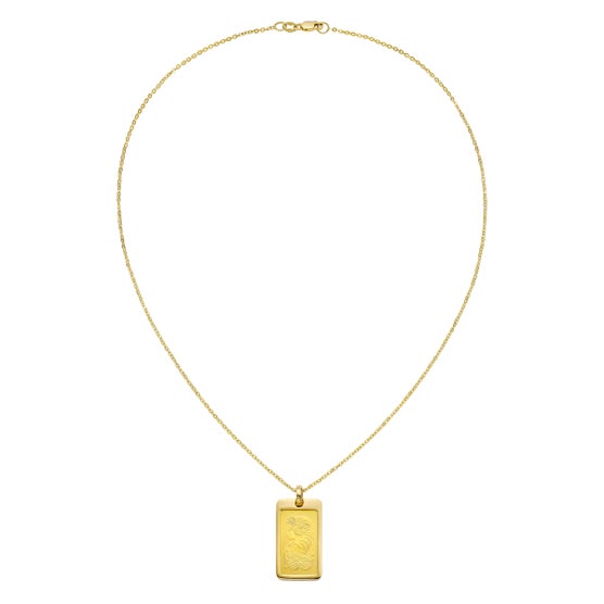 5 Gram Pure Gold Bar PAMP Suisse Lady Fortuna with 18kt Yellow Gold ...