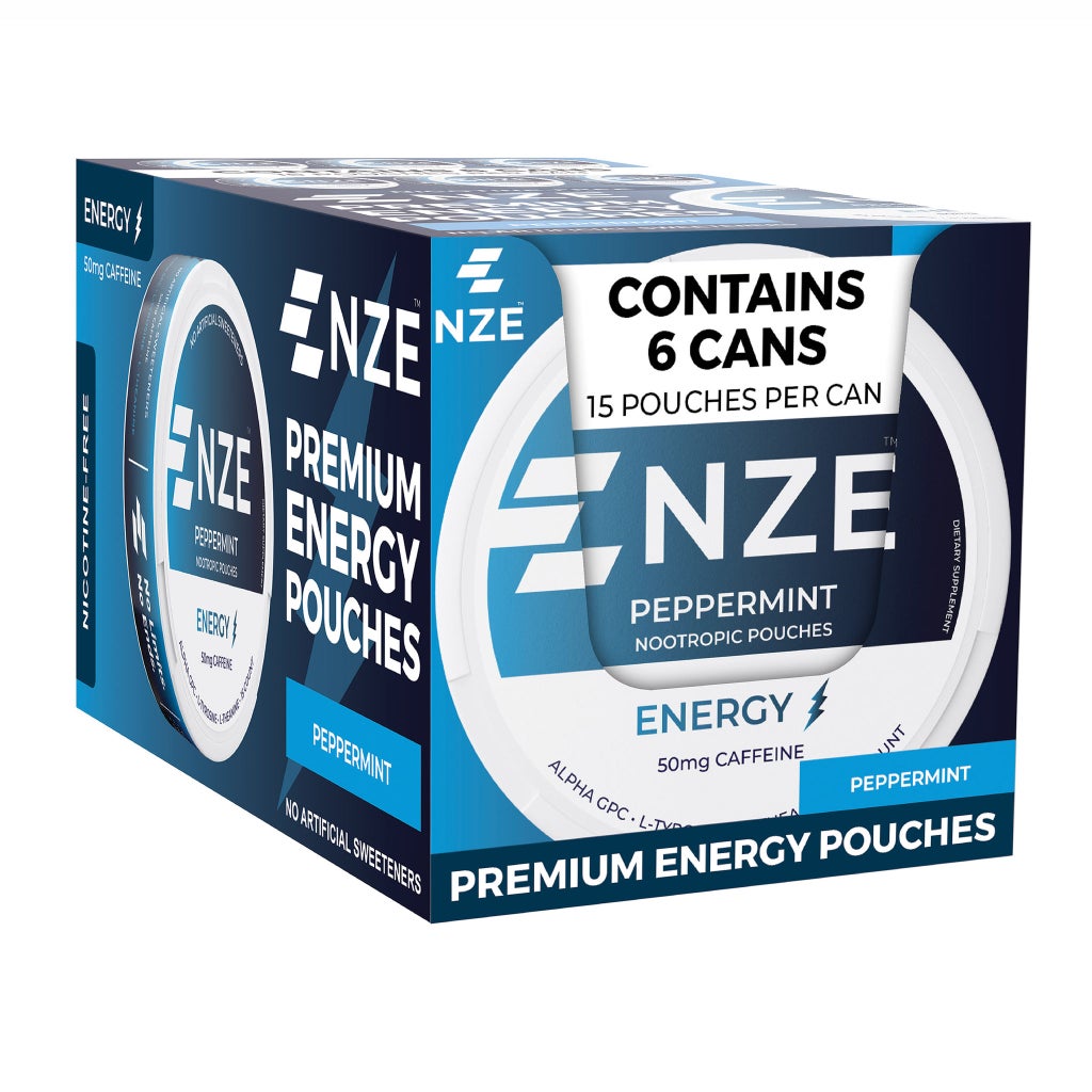 tobacco nootropic Fully Loaded Alpha Pouches (Mint flavor) 5-pack, 15 pouches per can DENSSI Energy Pouches  Fast-Acting