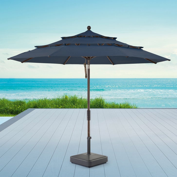 blue patio umbrella 11 ft Amazon.com : ABCCANOPY 3-Tiers 11FT Solar Umbrella, Outdoor with 32 LED Lights for for Deck, Pool, Garden, Backyard (Blue) : Patio, Lawn & Garden STABILITY BASE Navy Blue 11-Ft Patio Umbrella