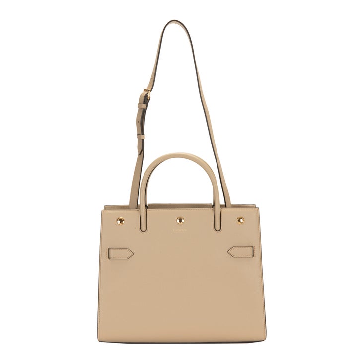 Burberry Small Leather Two Handle Title Bag | Costco