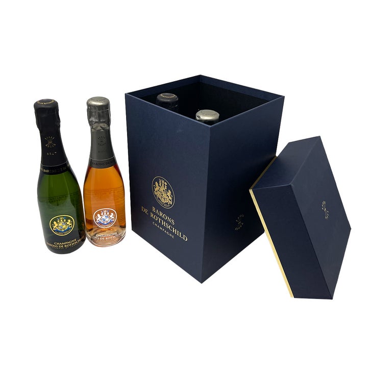 Champagne Barons De Rothschild Brut and Rose Halves 4 Pack, 375ml