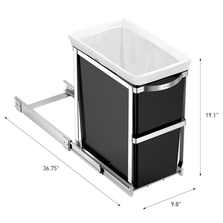 simplehuman 30L Under Counter Pull-out Can and 40-pack Custom-fit ...