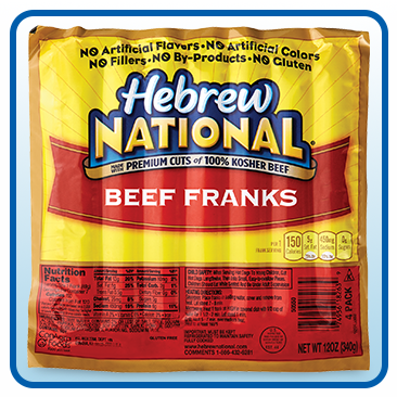 Hebrew National 100% Kosher Beef Franks, 12 oz, 4-Count, 28 Beef Franks Total