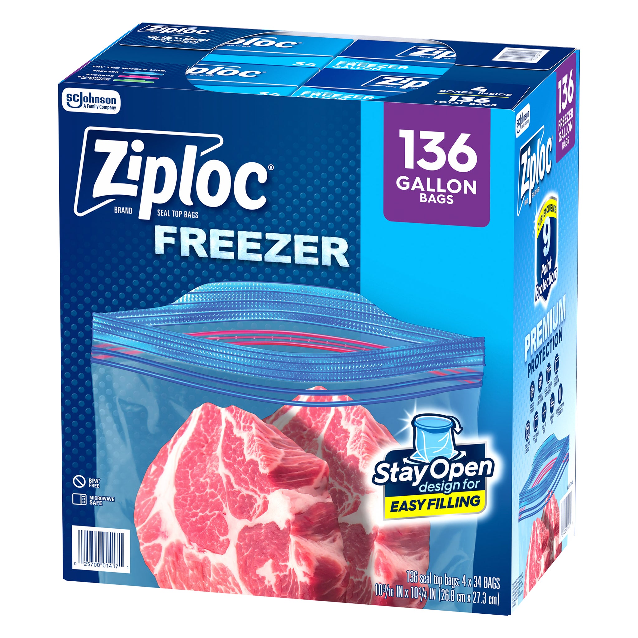 Ziploc Grip 'n Seal Freezer Bags, Gallon, 136 ct | Costco