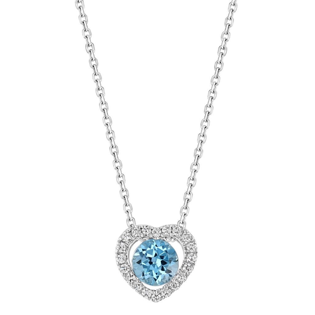 Blue Topaz and Diamond 14kt White Gold Necklace | Costco