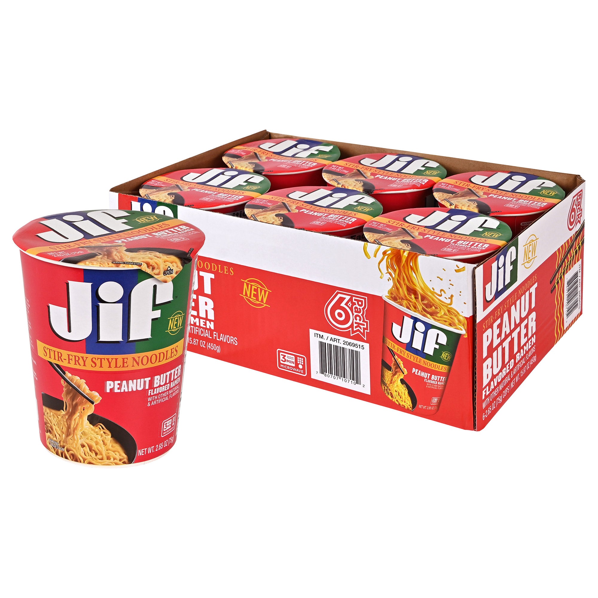 JIF INSTANT RAMEN NOODLES PEANUT BUTTER 6/2.65OZ (1 LB)