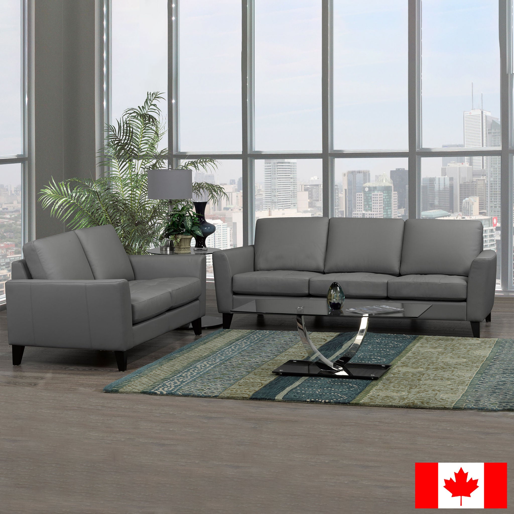 Riviera Top Grain Leather Sofa and Loveseat | Costco