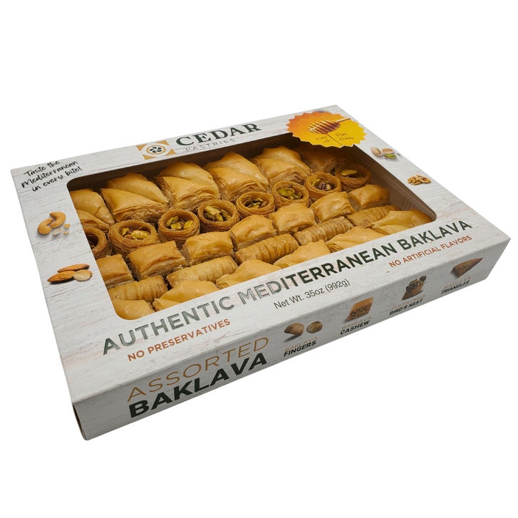 Cedar Pastries Authentic Mediterranean Baklava, Assorted, 35 oz Cedar Pastries Authentic Mediterranean Baklava, Assorted, 35 oz