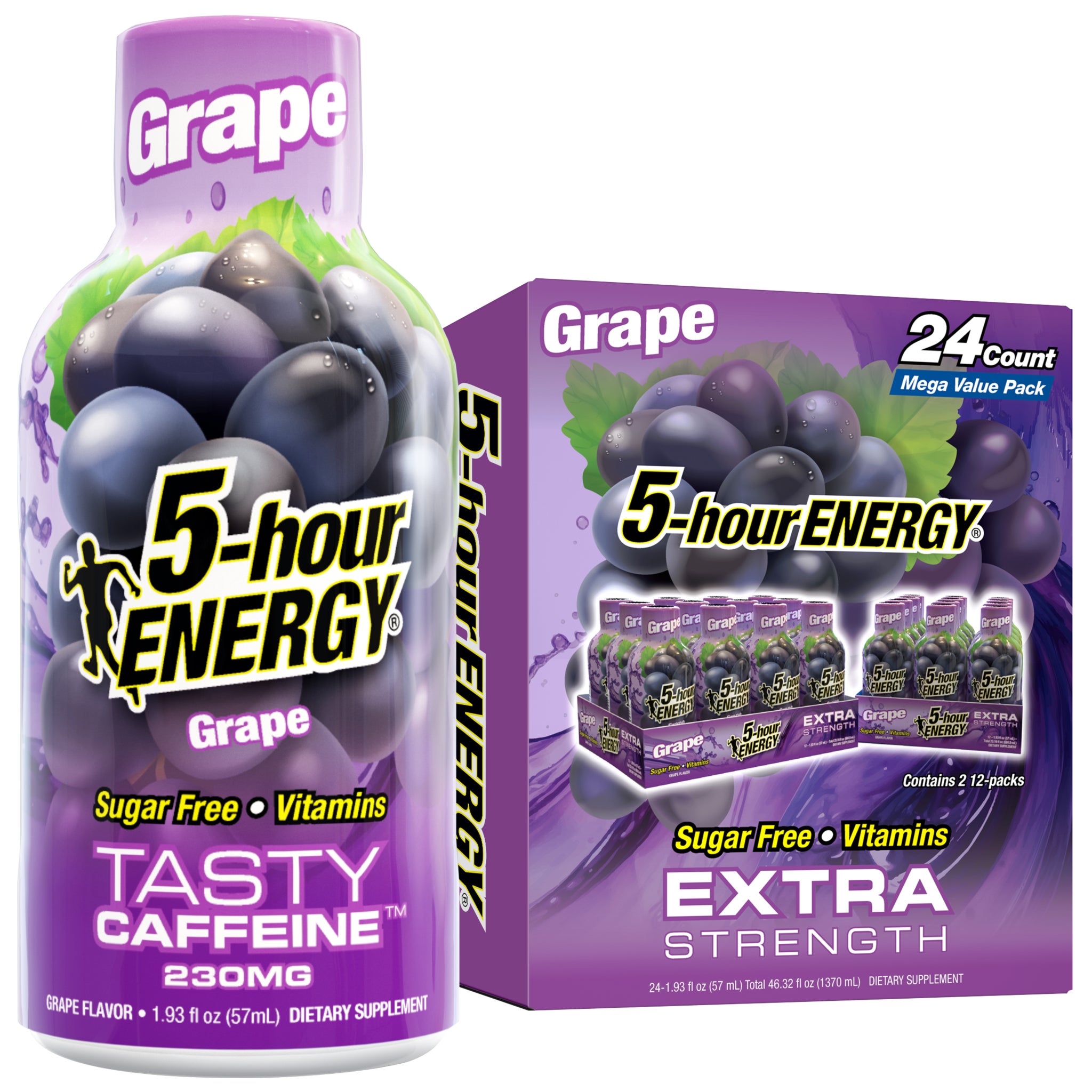 5-hour ENERGY Shot, Extra Strength, Grape, 1.93 fl oz, 24 ct | Costco