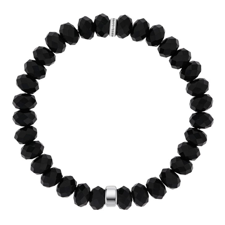 Sheryl Lowe Onyx 8mm Faceted Beaded Bracelet with Smooth Rondelle