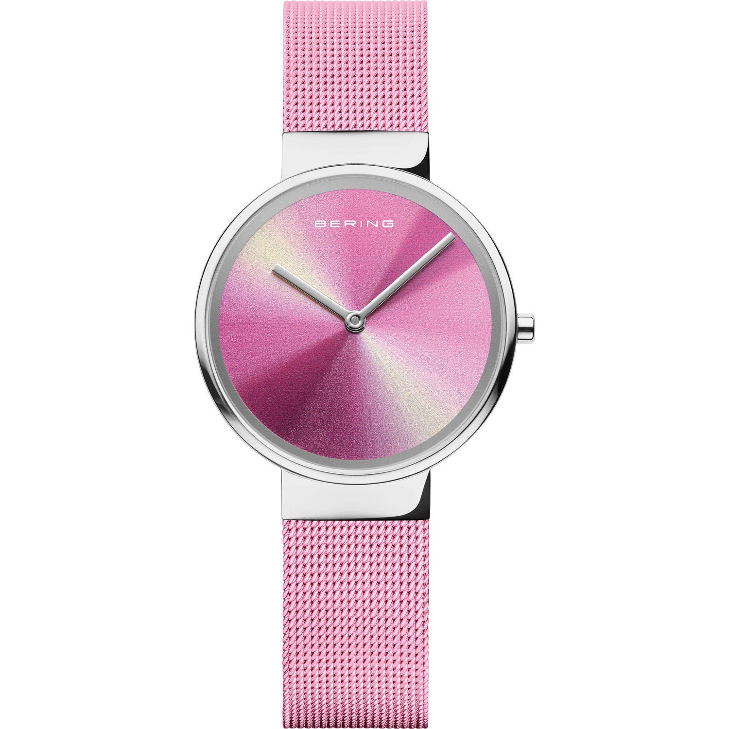 Bering Women's Classic Stainless Steel Pink Dial Milanese Mesh