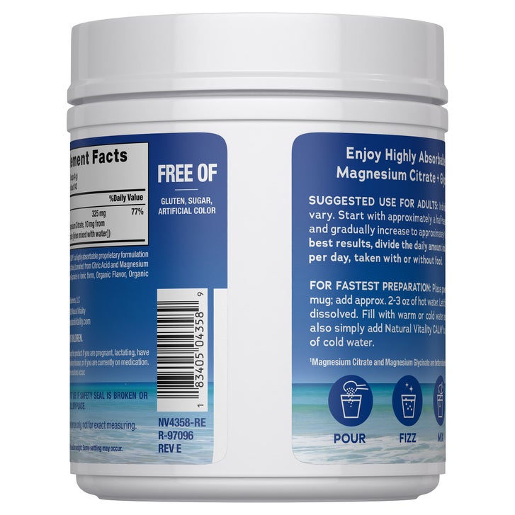 Natural Vitality Calm Magnesium Citrate + Glycinate Powder, 20