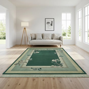Pagoda Hand Knotted Rug Collection, Urdorf Green, 6' x 9' | Costco