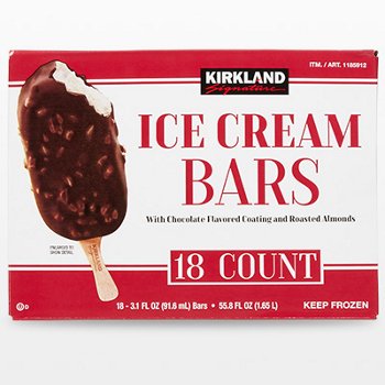 Kirkland Signature Ice Cream Bars, 3.1 fl oz, 18-Count