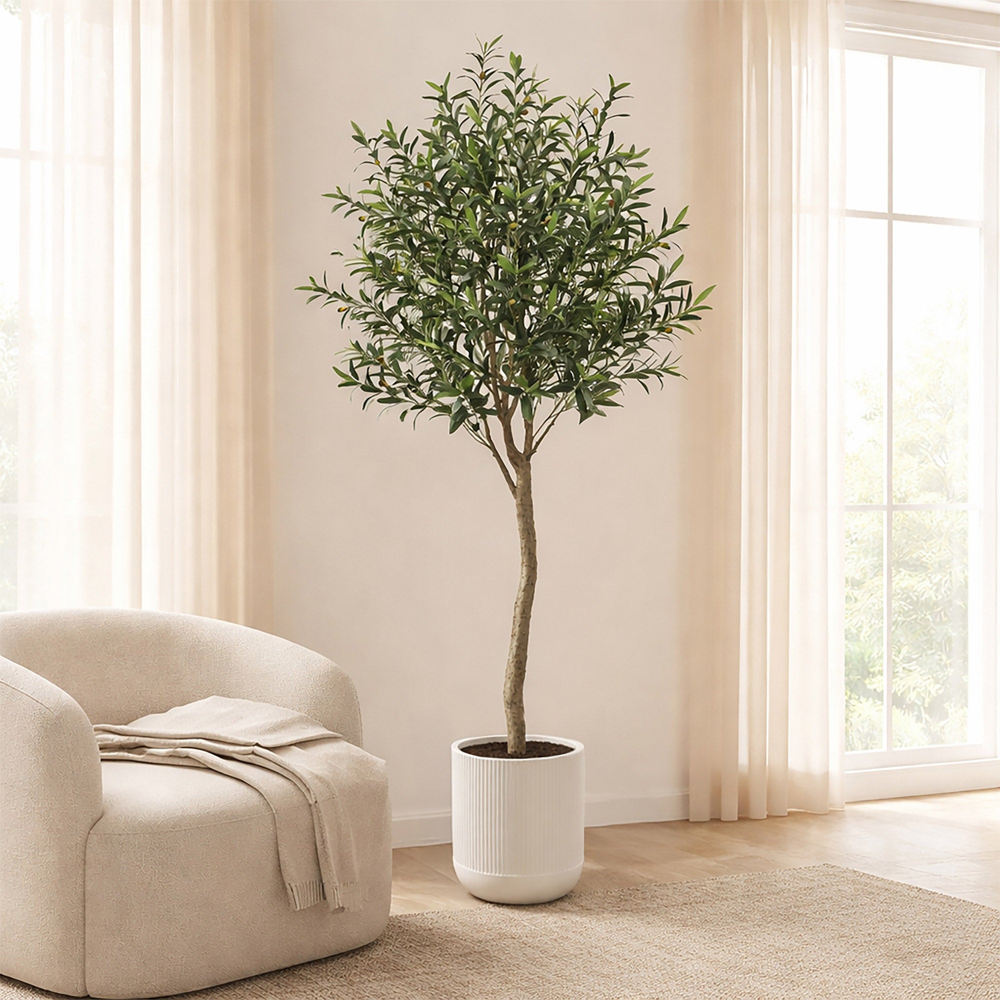 Faux 6.5' Topiary Olive Tree | Costco